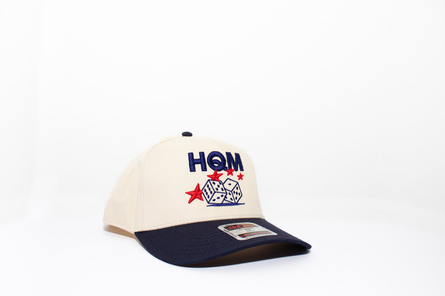 DICES CAP IN CREAM/ NAVY BLUE