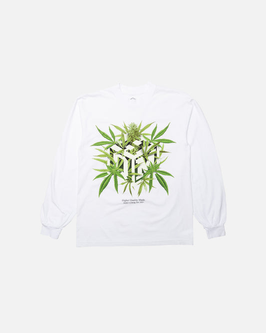 FLOWER LONG SLEEVE T SHIRT IN WHITE